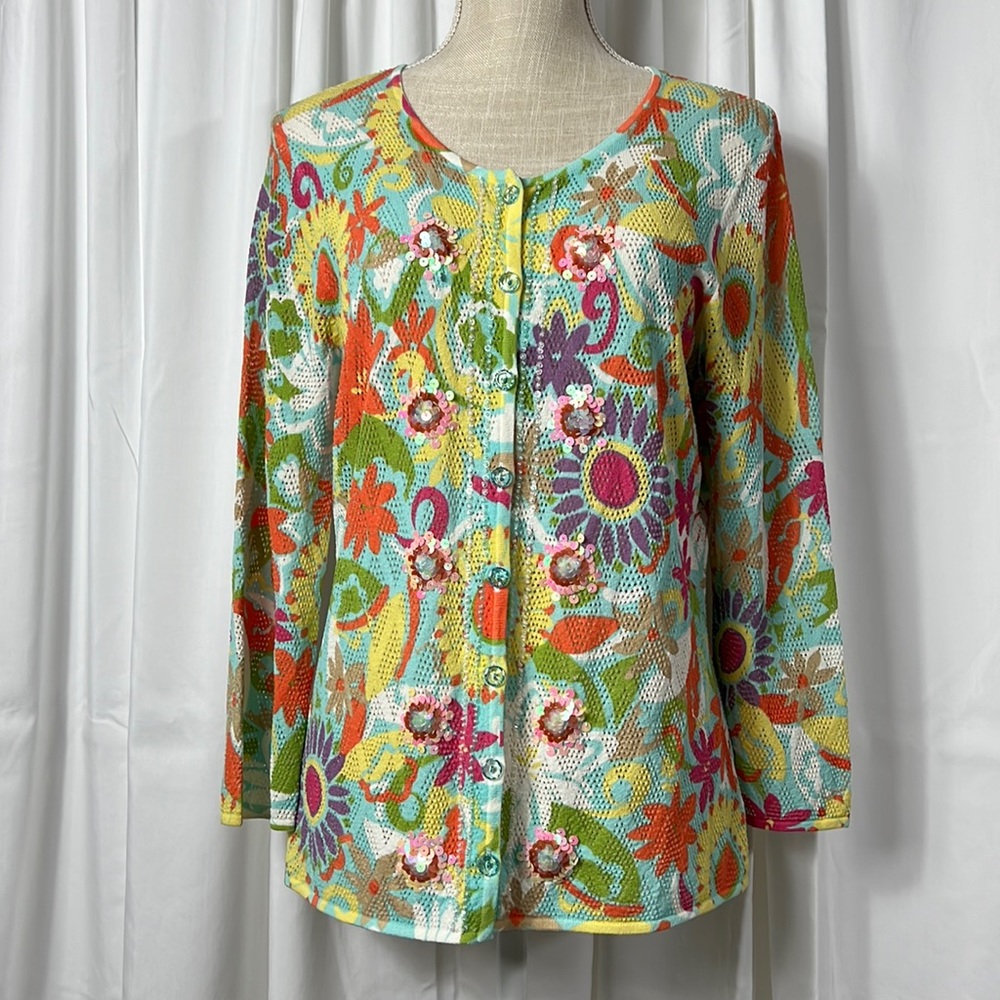 Susan Bristol M Multicolor Floral Blouse